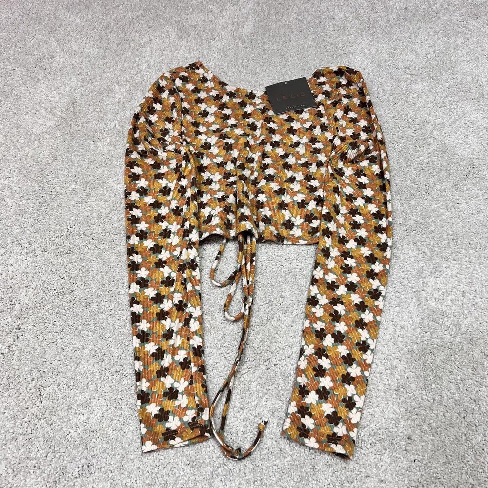 Le Lis Top Women’s Multicolored Floral Long Sleeve Size XS NWT